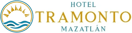 Hotel Tramonto Mazatlán logo with sun design.